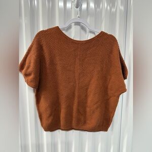 Rust Knit Short Sleeve Sweater